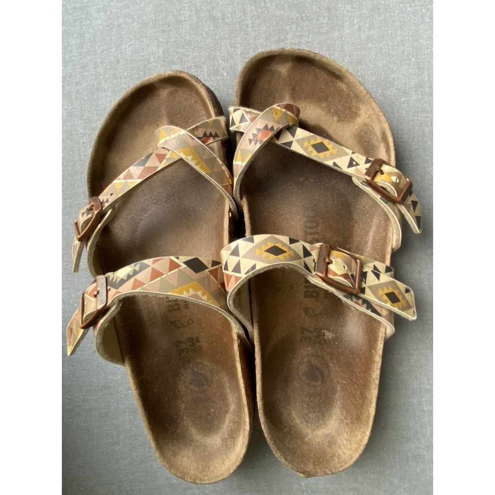 Birkenstock Sandals Mayari Ethno Rhombus Women 37 6-6.5 Flip Flops s4